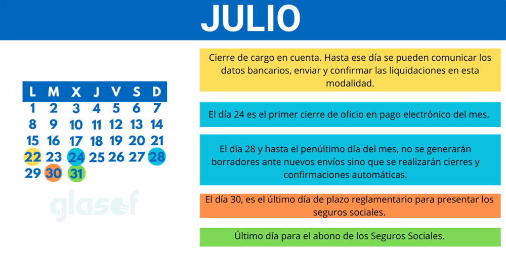 Calendario SLD Julio 2024