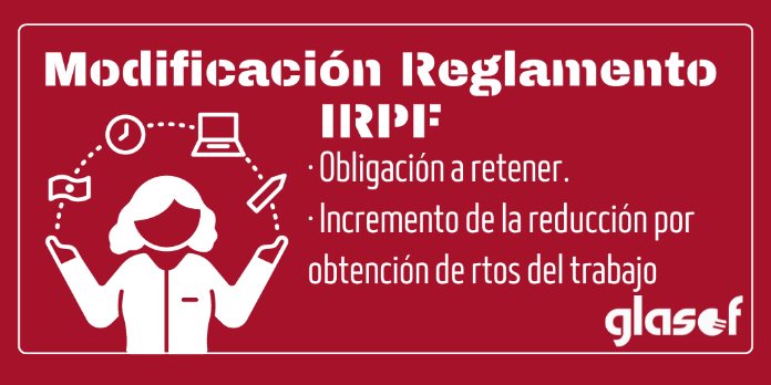 Proyecto RD: Obligación a retener y reducción por obtención de rendimientos de trabajo