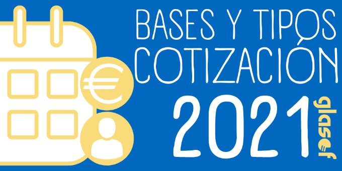Bases y tipos de cotización para 2021