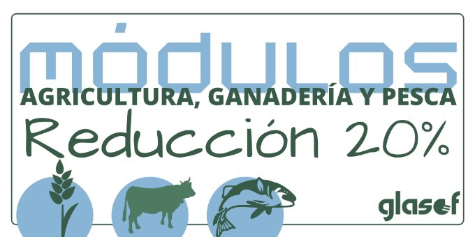 Actividades agrícolas, ganaderas y forestales en módulos: Reducción del 20%