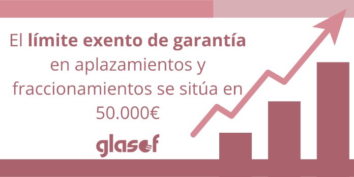 Incremento del límite exento de garantía en aplazamientos y fraccionamientos