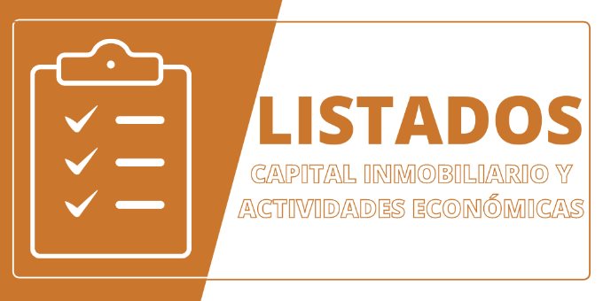 Nuevos listados 2021: Inmobiliario y actividades económicas